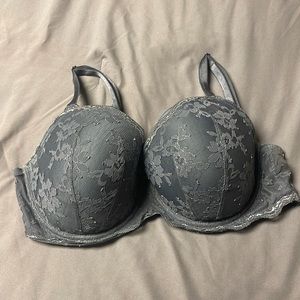 Victoria’s Secret gray lace lined Demi dream angels bra 38DD